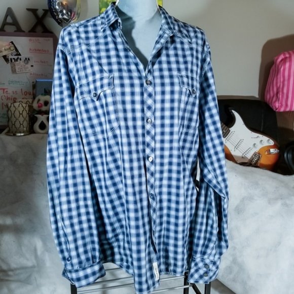 Dkny Other - DKNY Jeans Blue Plaid L/S Casual Button-Down Shirt
